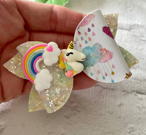 unicorn hair bow