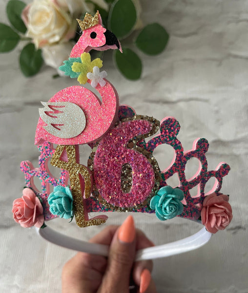 Flamingo birthday tiara