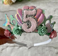 Mermaid birthday crown