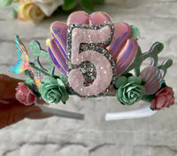 Mermaid birthday crown