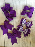 School hair bows in selection of different colours