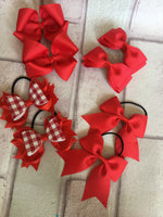 School hair bows in selection of different colours