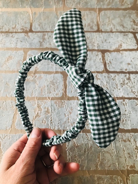 School gingham headbands