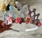 Purple butterfly crown