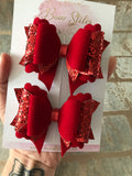 Pretty red hair bows