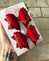 Pretty red hair bows