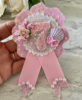 Pink age mermaid badge