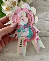 Rainbow age unicorn rosette