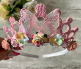 Pink butterfly crown