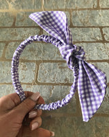 School gingham headbands