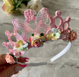 Pink butterfly crown