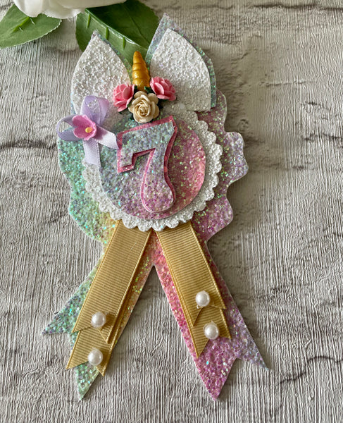 unicorn age birthday badge