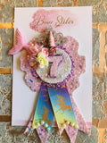 Mermaid and unicorn age princess birthday badge