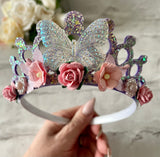 Purple butterfly crown