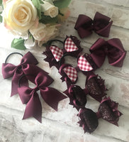 School hair bows in selection of different colours