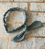 School gingham headbands