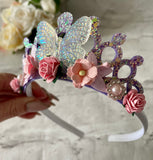 Purple butterfly crown